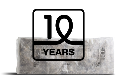 A wool liner with an icon saying 10 years in a black box