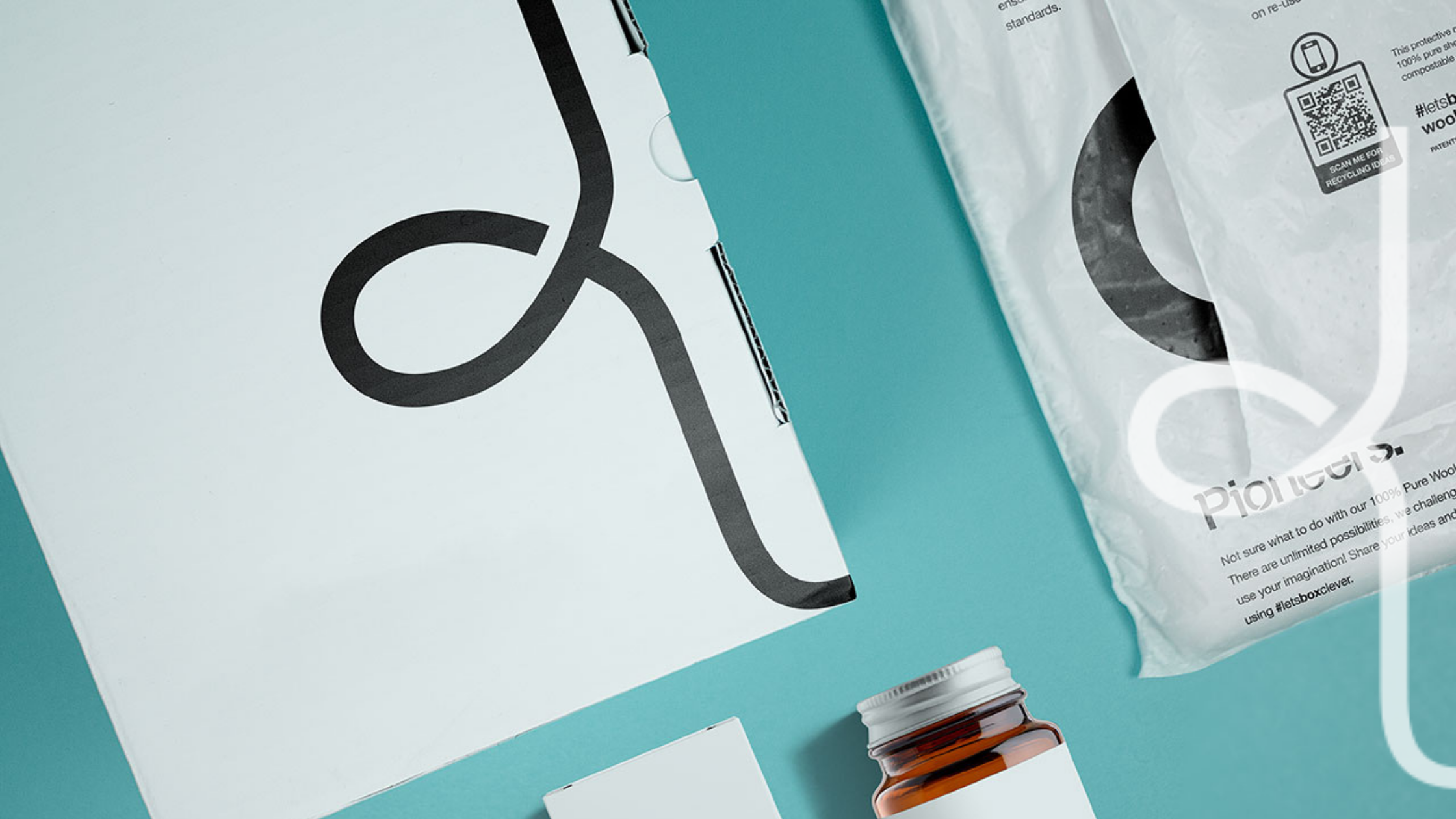 A blue background with Woolcool packaging